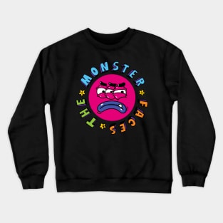 Funny Red Monster Face With Three Eyes Crewneck Sweatshirt